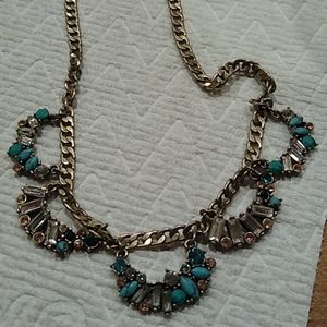 Rhinestone and turquoise necklace